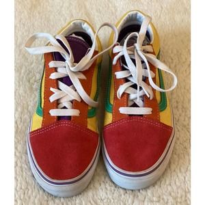 vans old skool multicolored juniors size 5.0 sneakers shoes